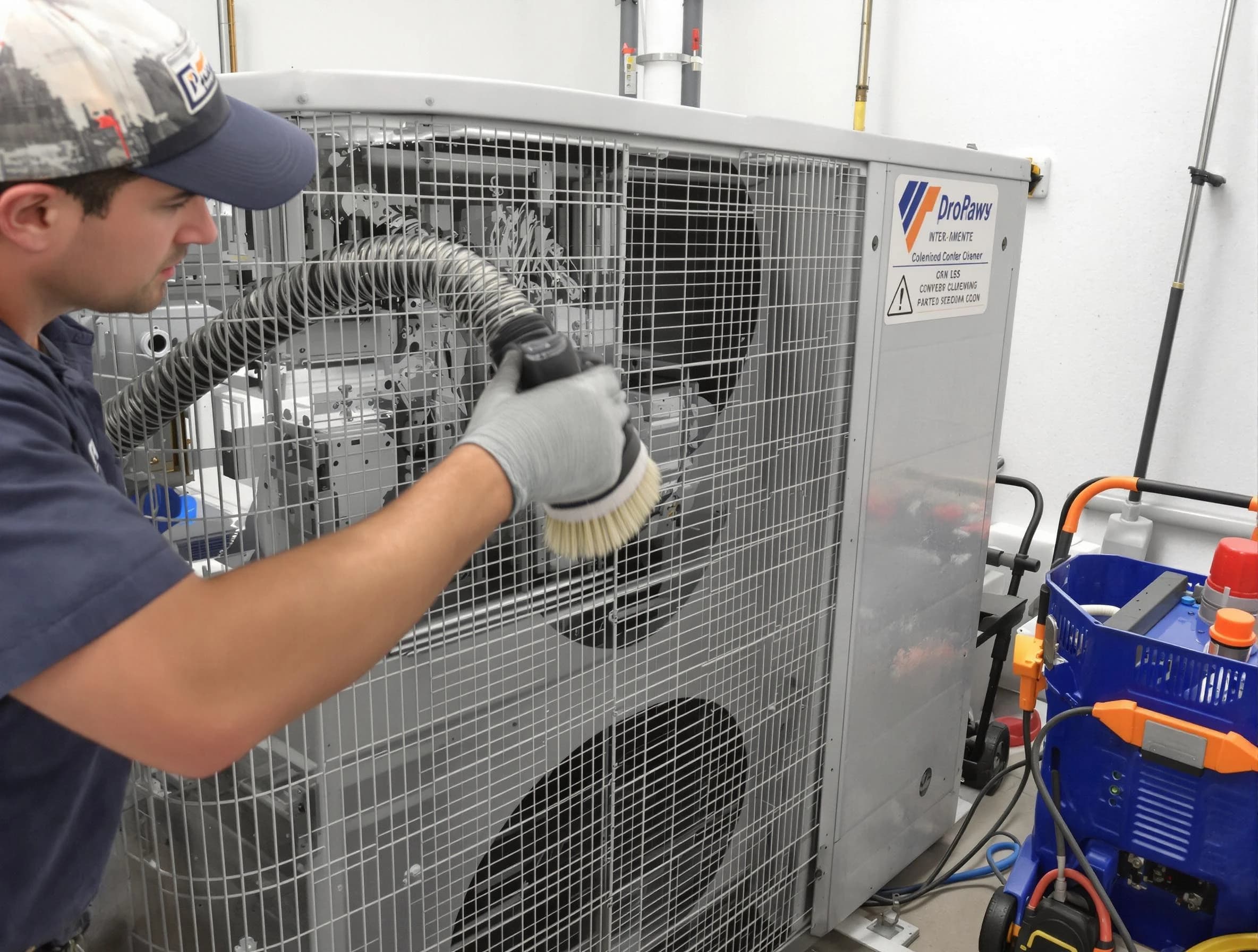 Tucker Air Duct Cleaning specialist performing precision AC coil cleaning for improved system performance in Tucker