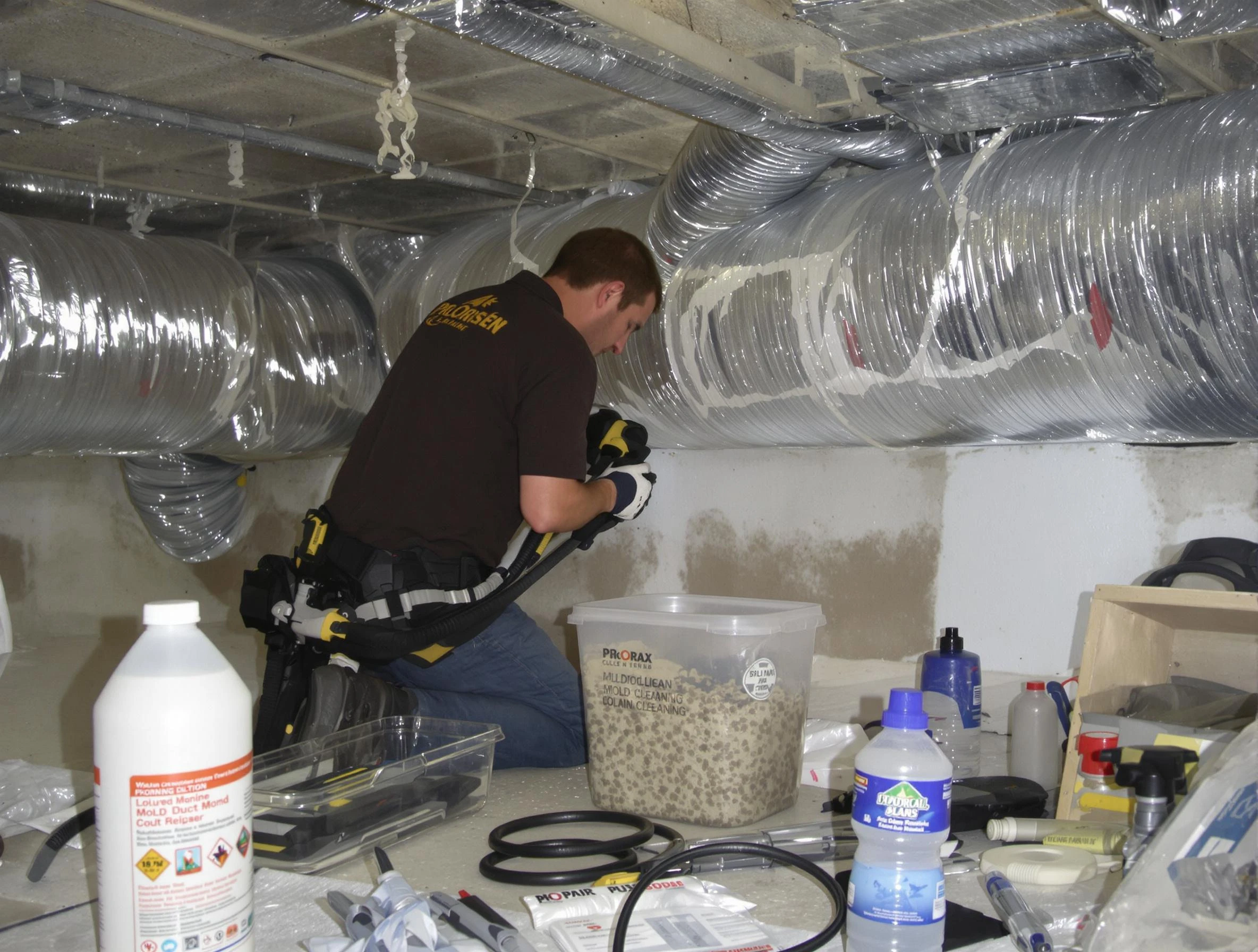 Tucker Air Duct Cleaning specialist performing professional mold removal from air ducts in Tucker
